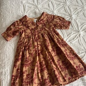 Charming Brown and Red Kids Dress